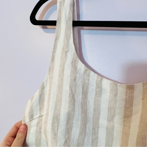 St. Tropez Linen Pink & White Striped Jumpsuit Wide Leg size 4 - Picture 6 of 7